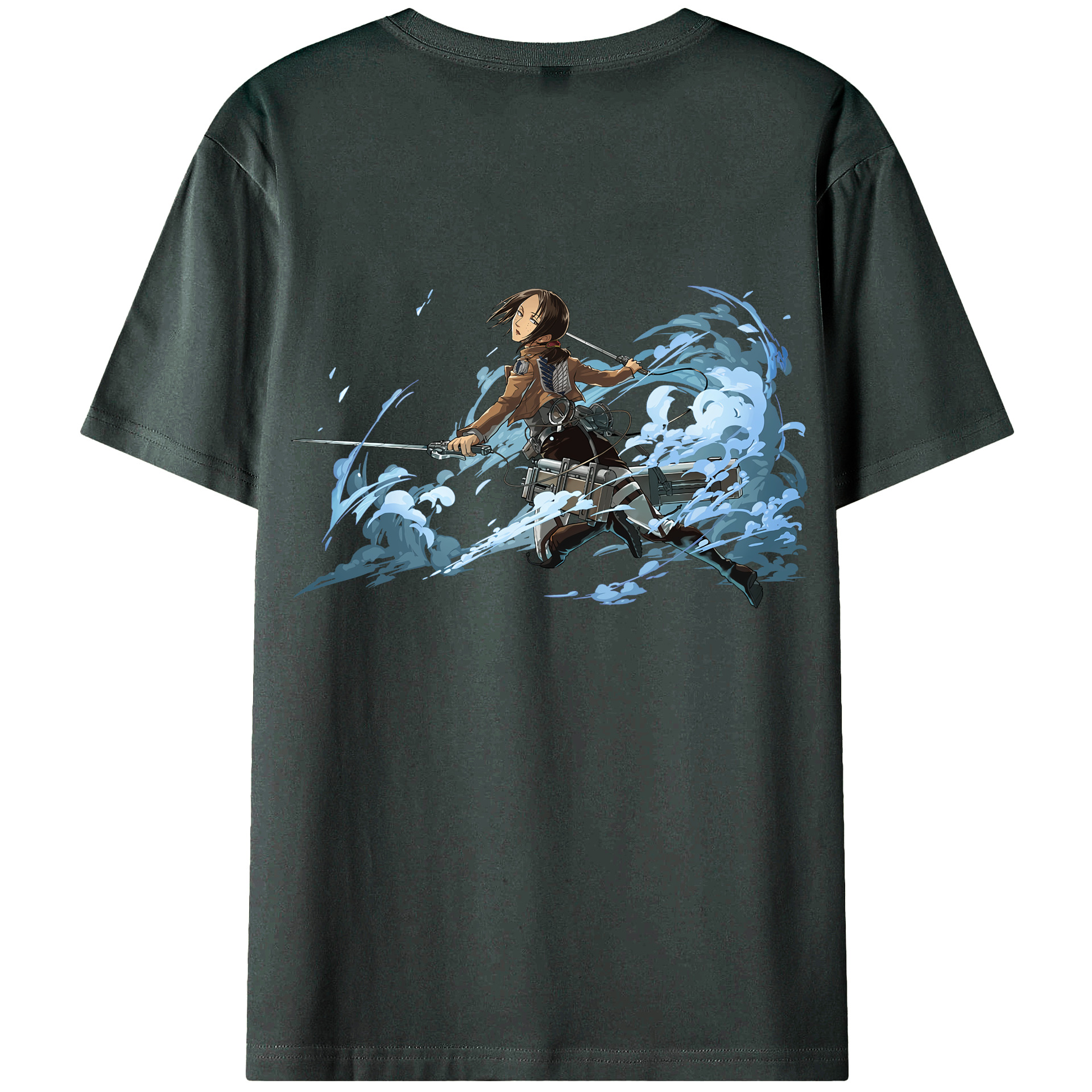 （画像用） 進撃の巨人 Attack on Titan 綿100％ メンズ半袖Tシャツ（バックプリント） 通気性